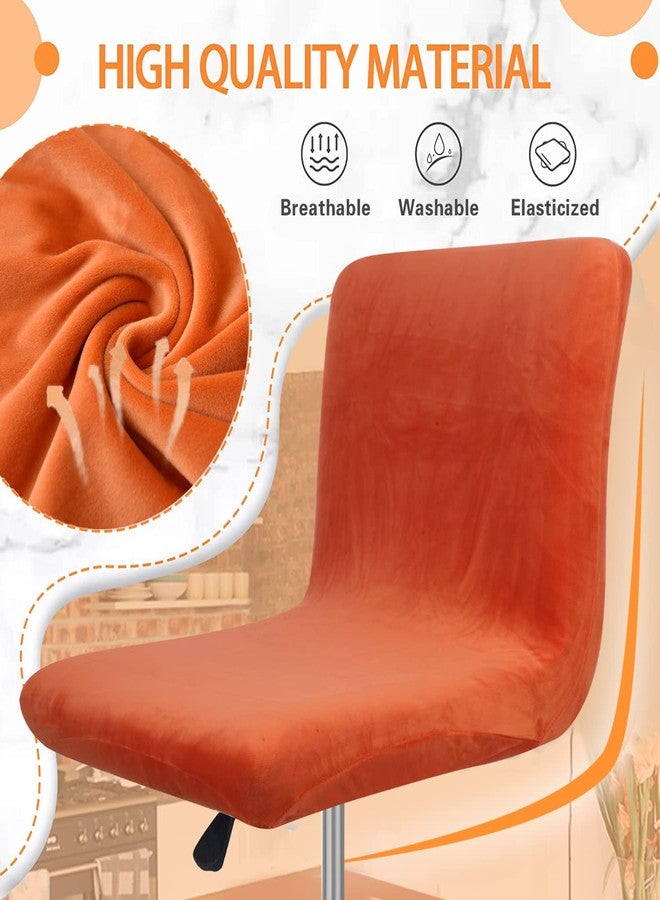 SONNACH أغطية كراسي بار سوناش، أغطية كراسي بار مخملية مع ظهر، أغطية للكراسي القصيرة (2، برتقالي) - Image 3